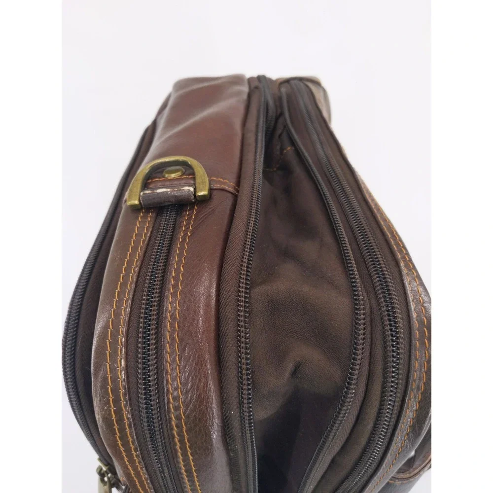 Samsonite Brown Leather Laptop Briefcase Business Bag Organizer‎ Expandable